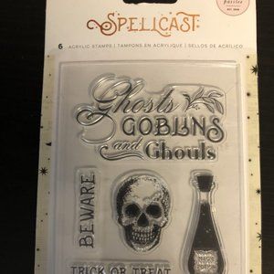 Pink Paislee Spellcast Ghost Goblins Acrylic Stamp